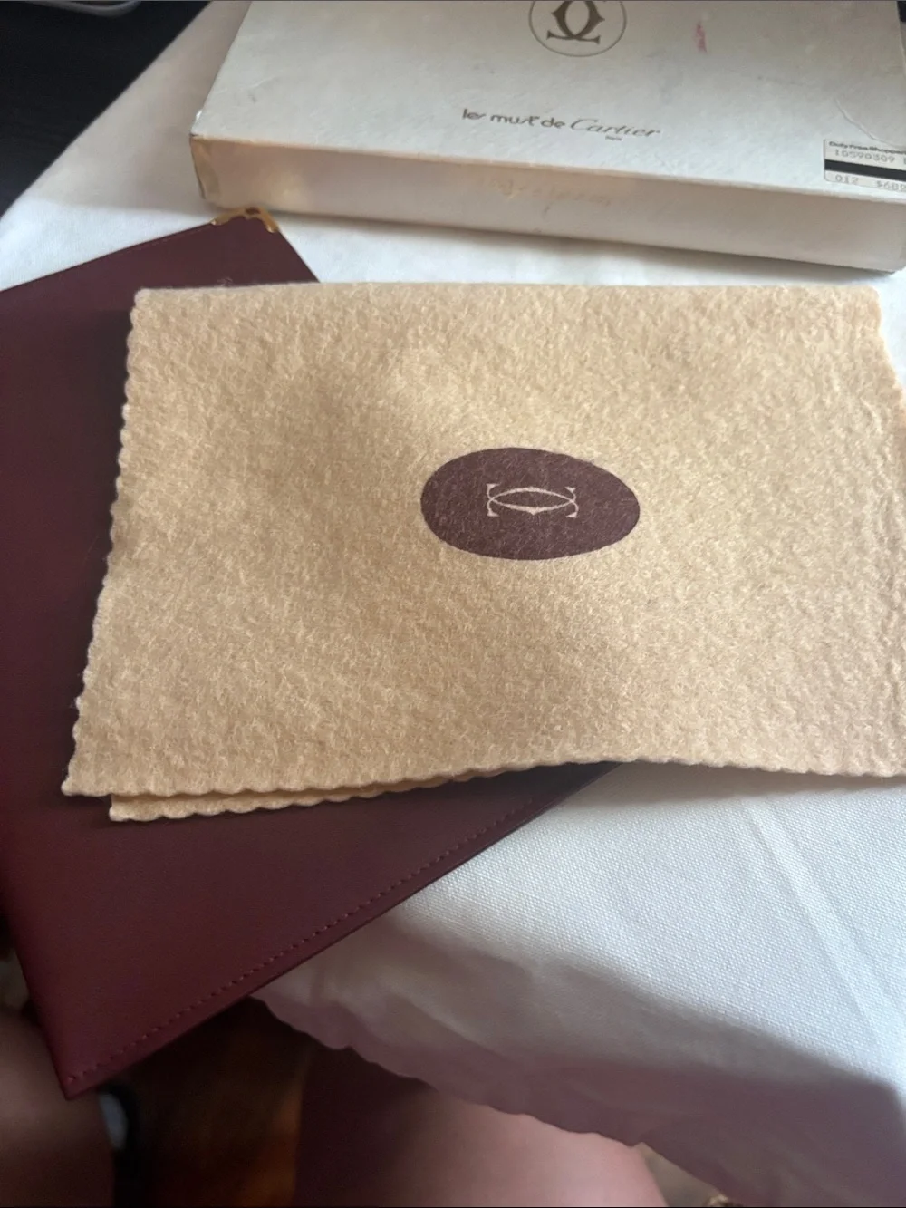 Cartier Burgundy Leather Zip Pouch - Picture 11 of 17